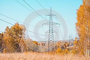 High-voltage power transmission towers