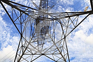 High-voltage power transmission towers