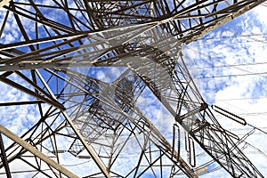 High-voltage power transmission towers