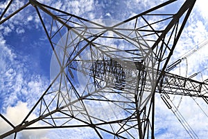 High-voltage power transmission towers