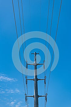 high voltage powerline. powerful substation. electricity provider. powering pylon utility. electricity power lines