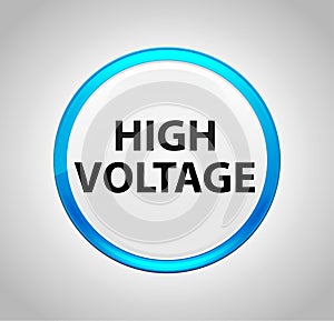 High Voltage Round Blue Push Button