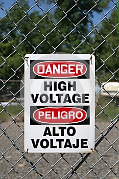 High voltage sign photo