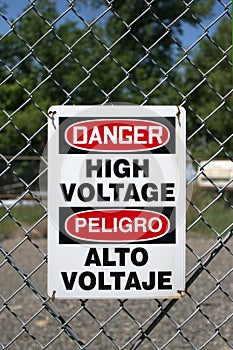 High voltage sign