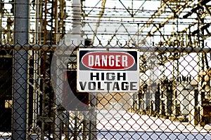 High voltage sign photo