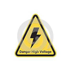 High Voltage Sign Danger Warning Symbol On White Background Vector Illustration
