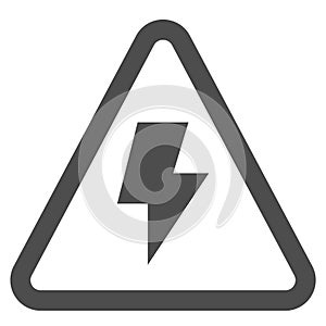 High voltage sign icon, warning sign vector