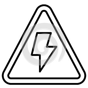 High voltage sign icon, warning sign vector