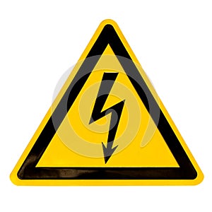 High Voltage Sign isolated on white
