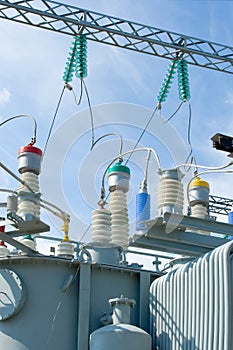 High-voltage substation equipments.