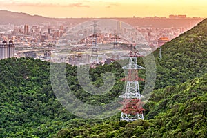 High voltage towers in Taipei, Taiwan