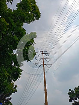 HIgh voltage transmission network lines in Indonesia