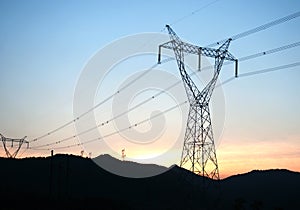 The high voltage transmission tower