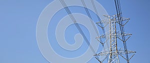 High-voltage transmission tower and electricity voltage wiring cable