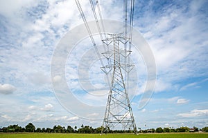 High-voltage transmission tower and wiring cable