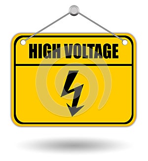 High voltage warning sign