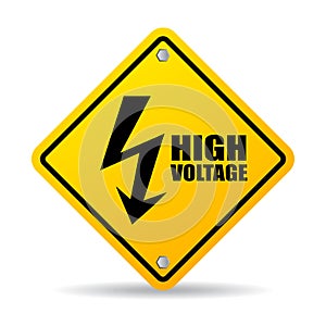 High voltage warning sign