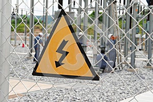 High voltage warning sign