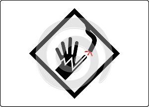 High Voltage Warning Sign Electrical Symbol Hand Shock