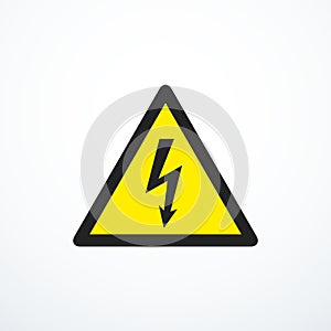 High voltage warning sign. Vector illustration