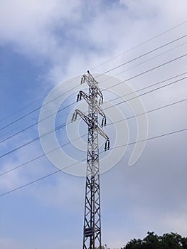 High voltage wire iron tower