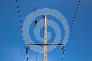 High voltage wires for current transmission. Electricity market