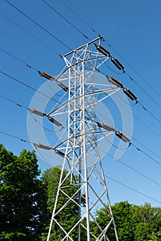High voltage wires and tower