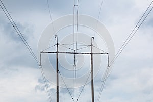 High voltage wooden electricity poles 2