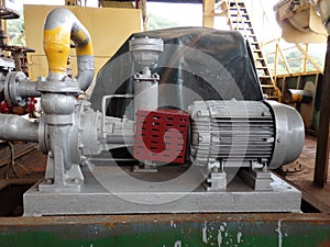 A high volume fuel pump on an old tanker in the windward islands.