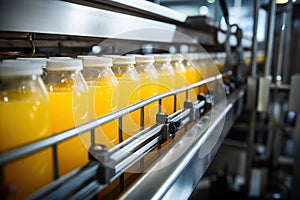 High-Volume Industrial Machine Extracting Fresh Orange Juice