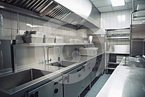 high-volume kitchen workflow with rigorous and consistent standards of cleanliness and sanitation