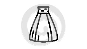 high waisted skirt line icon animation