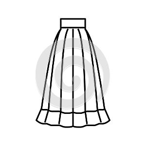 high waisted skirt line icon vector illustration