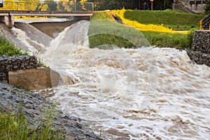 High water level in river - Zielona, Kalety, Polan