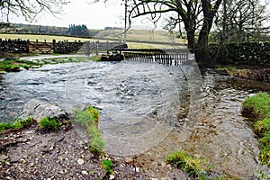 High water levels in Malham village, North Yorkshire.