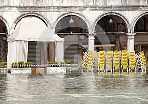 High water in Saint Mark's square, Venice