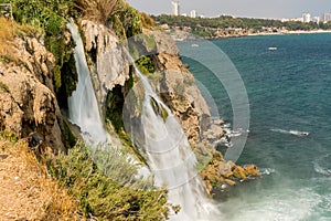 High waterfall in Antalya, Turkey.