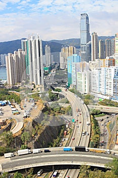 the high way system at Tsuen Wan road hk