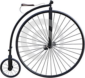 High Wheel Bicycle Isolated, Penny Farthing