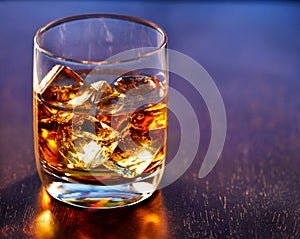 Highball whiskey glass on table