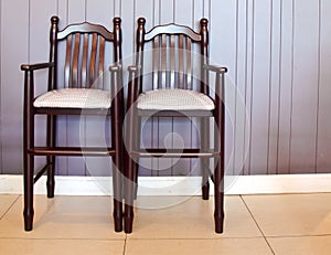 Highchairs in restaurant for kids