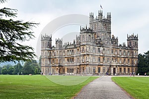 Highclere Castle, a Jacobethan style country house, home of the Earl and Countess of Carnarvon. Setting of Downton Abbey - UK