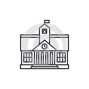 Higher education line icon concept. Higher education vector linear illustration, symbol, sign