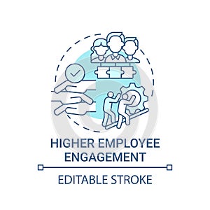 Higher employee engagement concept icon