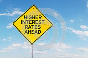 Higher Interest Rates Roadsign