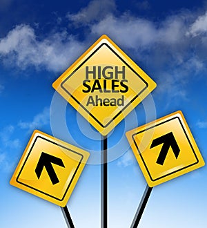 Higher sales ahead concept