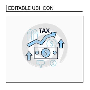 Higher taxes line icon