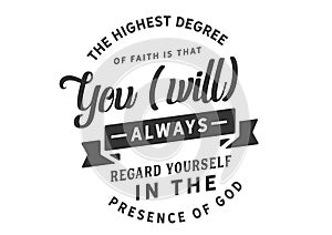 The highest degree of faith logo