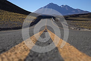 Road to the volcano, Atacama Chile. Follow life, keep fighting, goal, don`t give up photo