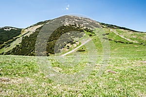 Highest hill of Mala Fatra mountains in Slovakia - Velky Krivan hill